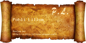 Pohli Liliom névjegykártya